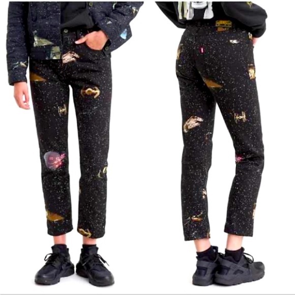 Levi's Denim - Levi’s X Star Wars 501 Original Straight Crop Jean size 25 in Black Multi
